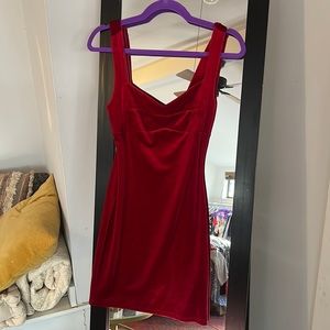 Red velvet stretchy dress
